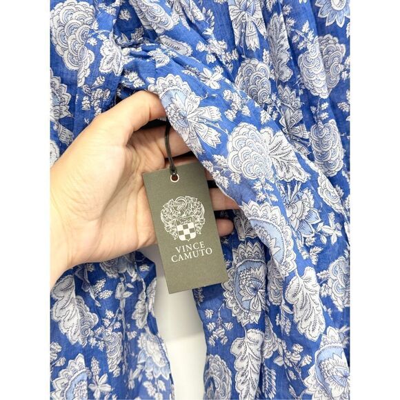 Vince Camuto Blouse Size XXS Ballon Sleeve Floral Pullover Peplum NEW - Picture 7 of 10